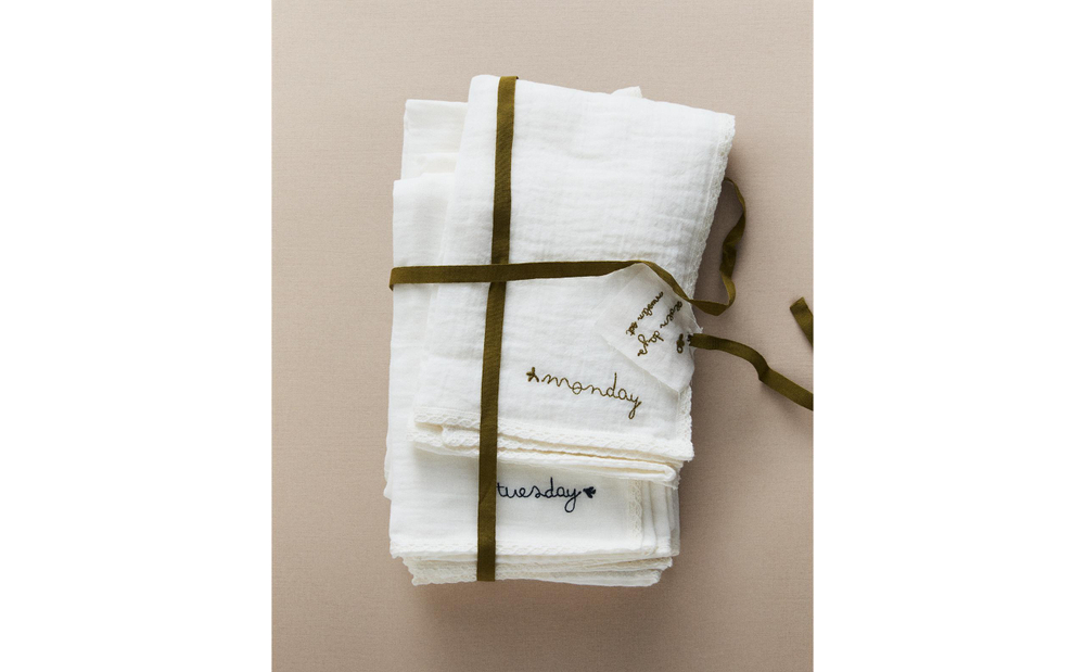 Zara Home Муслиновые салфетки из хлопка, z amana biel, 45x45 см (7 шт.)