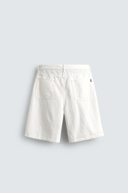 ZARA ШОРТЫ BAGGY FIT, БЕЛЫЙ