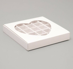 Коробка для 25 конфет "Сердце", белая, 22 х 22 х 3,5 см