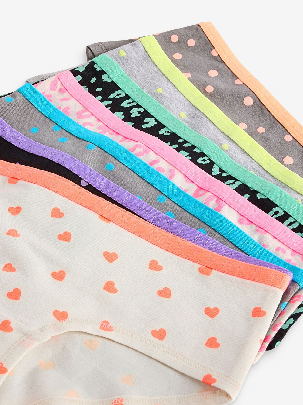 Трусы для девочки Next 423-058, 7 шт., Белый, Серый, Черный