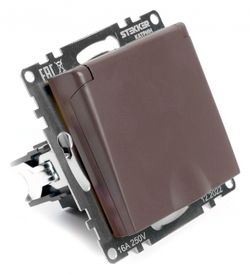 Розетка с заземлением и со шторкой, без рамки с крышкой Stekker Катрин 49029