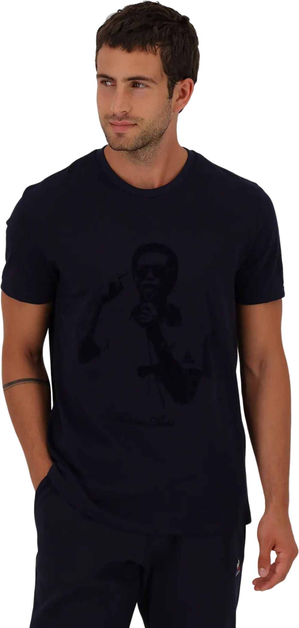 Мужская теннисная футболка Le Coq Heritage Tee No.2 FW22 - sky capitan