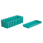 Кашпо прямоугольное "Лардо" с поддоном 45*17,5*14 цвет бирюзовый