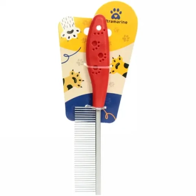 Расческа для собак и кошек «Алиса», для всех видов шерсти, цвет красный, 20см (блистер)