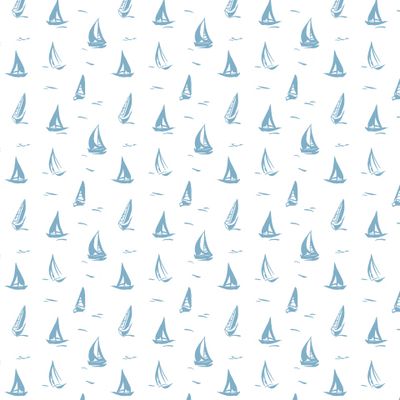 Летний паттерн в голубых тонах с белыми парусами