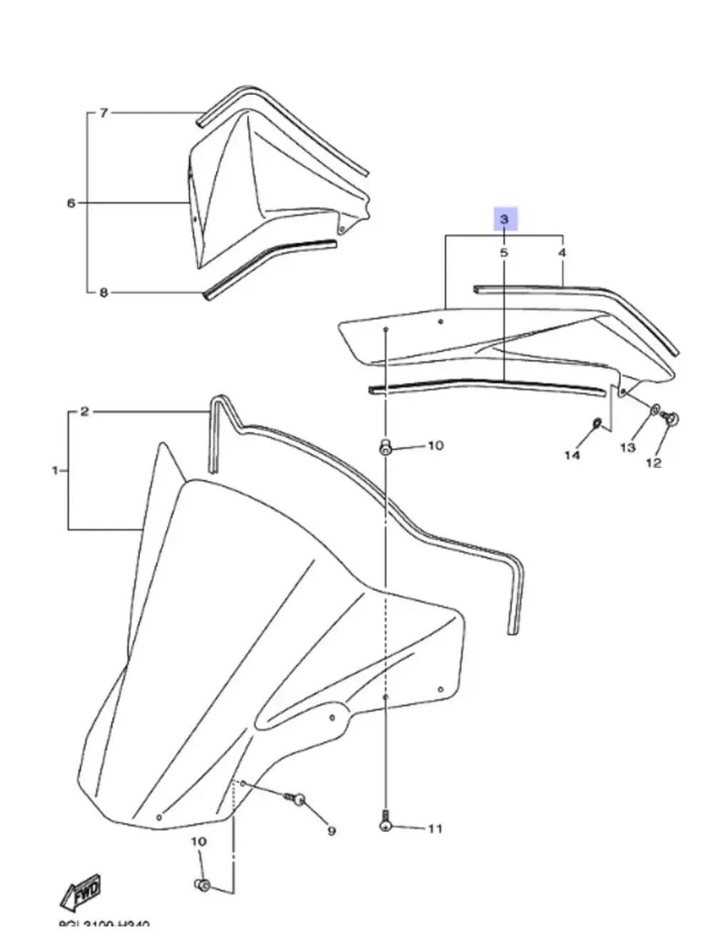 Обтекатель пластиковый 8HL7723A00