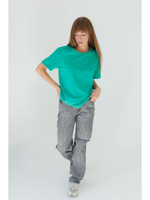 Футболка зеленая повседневная базовая оверсайз тишка