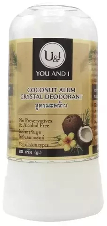 U&I Минеральный дезодорант-кристалл Кокос Alum Crystal Deodorant Coconut 80 gr