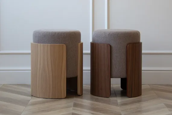 Пуф Lagom (капучино твид, натуральный дуб)