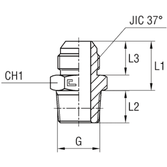 Штуцер FC JIC 1/2 - BSPT 1/4