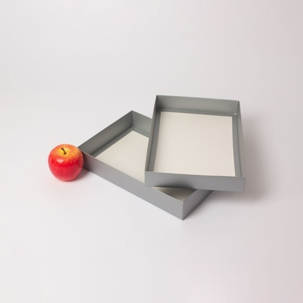 Коробка крышка-дно 30x5x20, серебро, картон