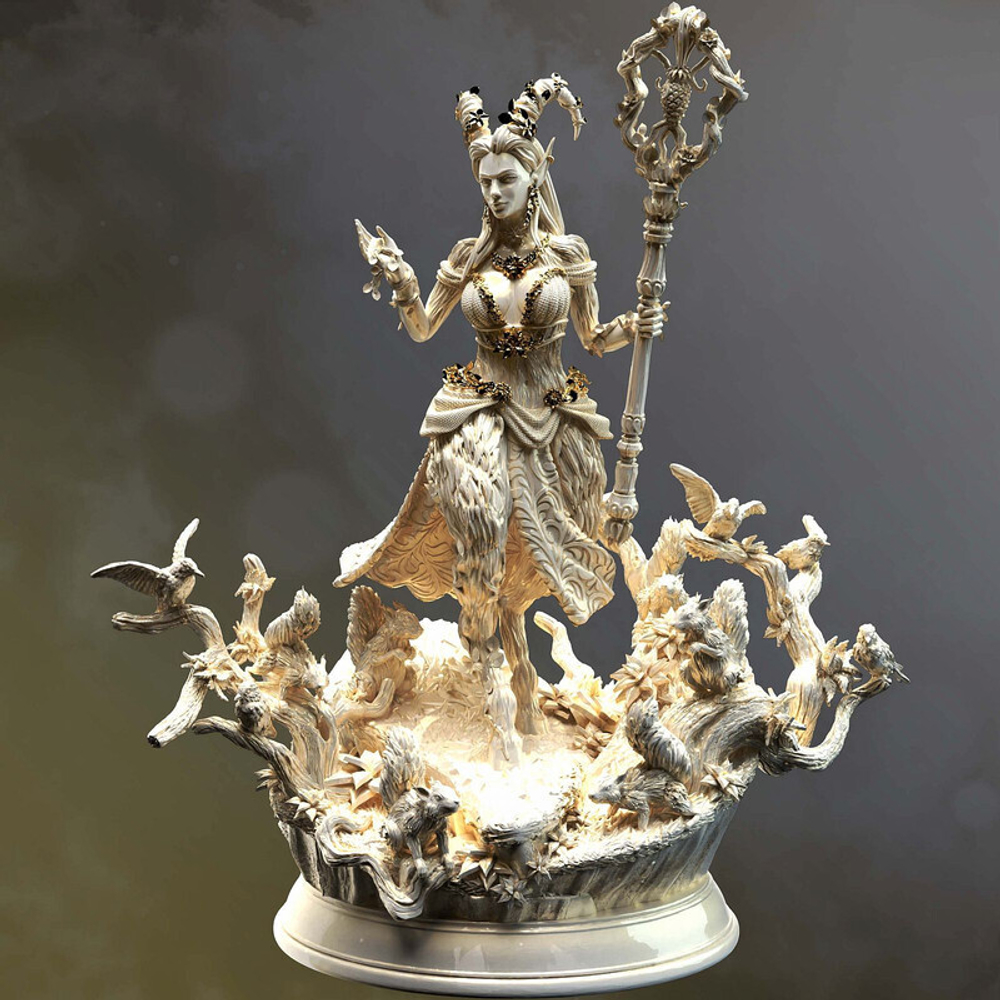 Тифлинг бес демон Друид Шаман Маг Волшебник  миниатюра для dnd, днд, pathfinder, фентези, Настольная игра, НРИ, Варгейм, РПГ