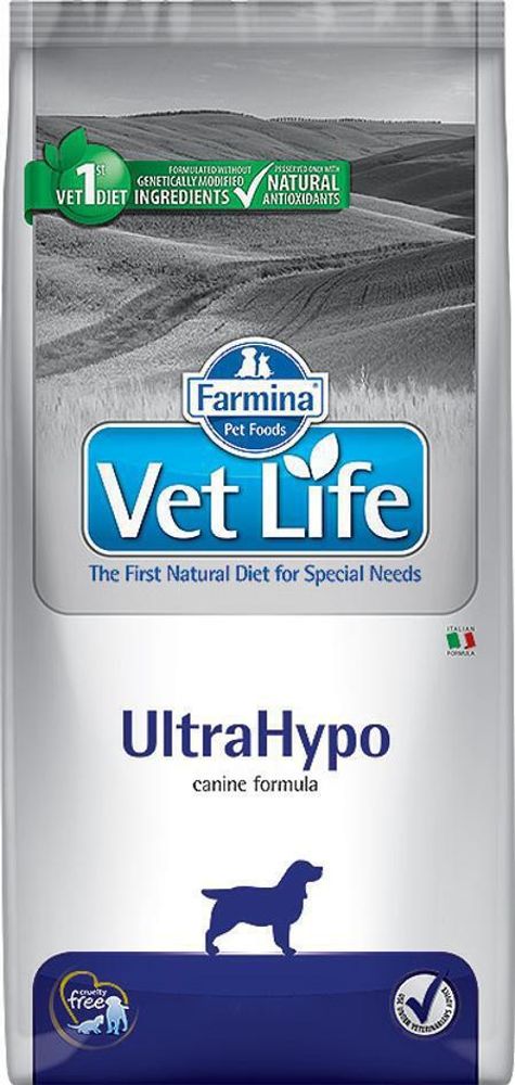 Farmina VetLife 12кг UltraHypo Сухой корм для собак при пищевой аллергии