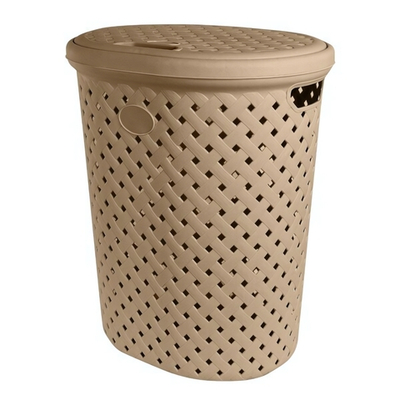 Корзина для белья Plast Team Rattan 42л 415х330х510 мм шоколадный мокко