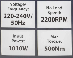 Гайковерт ударный электрический 1/2''(220-240V, 1010W, 500Нм) с комплектом головок (17, 19, 21, 22мм) FORCEKRAFT FK-F-03071