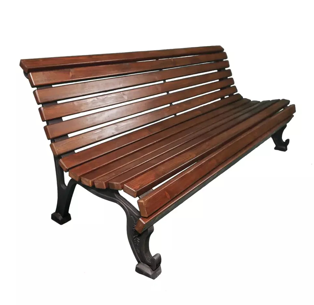 Скамейка "Краснодар" сосна 1,5м, брус 30х60мм, палисандр