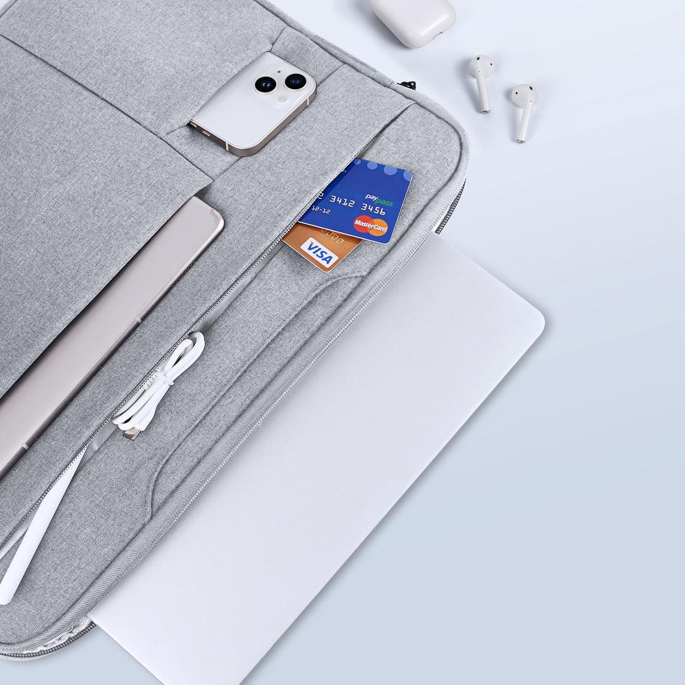 Ручная сумка светло-серого цвета с несколькими карманами для ноутбука или планшета размером от 15.5 до 16 дюймов, серия LBTD Series