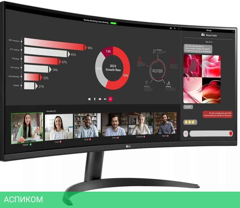 Монитор LG UltraWide 34WR50QK-B черный