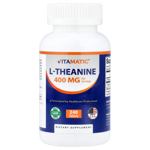 Vitamatic, L-теанин, 240 таблеток (200 мг в 1 таблетке)