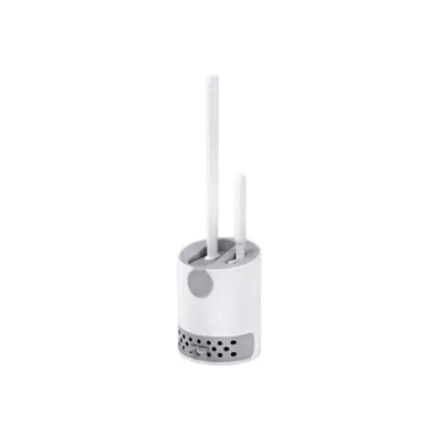 Ершик для унитаза силиконовый (плоский) + щеточка, напольный / настенное крепление, LAIMA, 700561