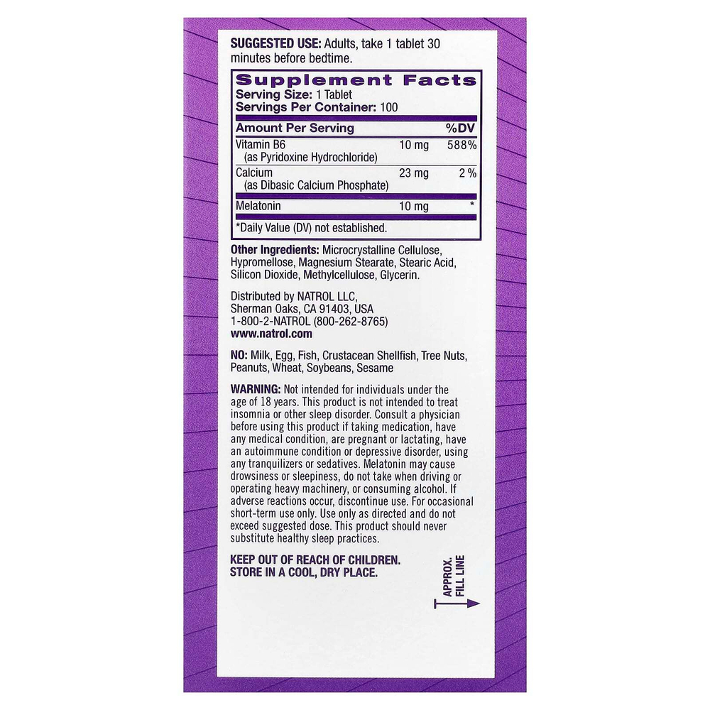 Natrol, мелатонин, улучшенный, 100 таблеток