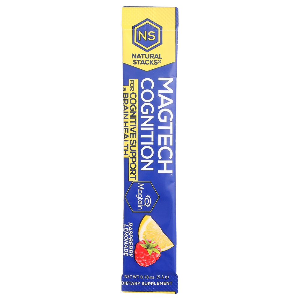 Natural Stacks, Magtech® Cognition, малиновый лимонад, 14 стиков по 5,3 г (0,18 унции)