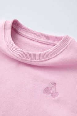 ZARA ХУДИ С ВЫШИВКОЙ, МЯГКИЙ РОЗОВЫЙ