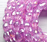 БК016ДС118 Хрустальные бусины-капли, цвет: ярко-розовый AB прозрачный, 11х8 мм, кол-во: 15 шт.