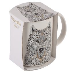 Кружка "Волк" v=500мл (фарфор) (картонная цветная лента)