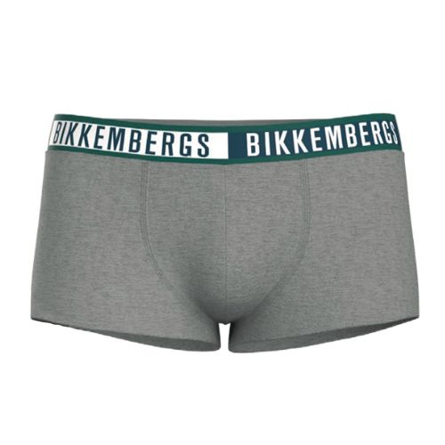 Мужские трусы боксеры серые набор 3в1 Bikkembergs TWICE BKK52UTR29TR