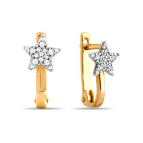 Серьги из золота с фианитами