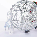 фигурка 30см светящаяся снеговик (серебро)