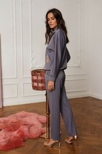 Брюки с классической посадкой на бедрах (Размер: S) (Цвет: сиреневый)