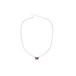 Колье Бабочка с вишневым янтарем