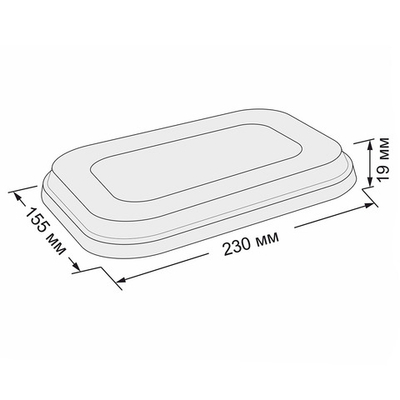 Крышка к контейнеру бумажный Ant101/102 1000 мл (230х155х19мм) PET 1/210