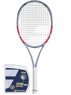 Теннисная ракетка Babolat Pure Strike Lite 4-gen - grey/fluo strike + струны