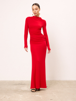 Платье вечернее праздничное длинное с драпировкой