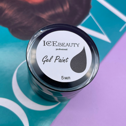 IceBeauty Гель-краска черная (без липкого слоя), 5 мл