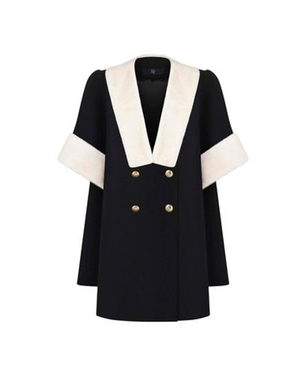 Платье-пиджак с меховой отделкой