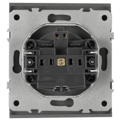 Розетка ЭРА Arktik 16-2102-06 с заземлением 2P+E Schuko со шторками 16А-250В графит | Эра Arktik