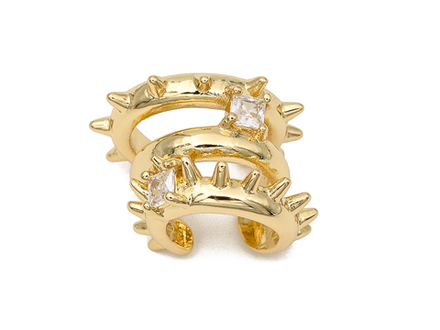 Кафф "Шипы", 19мм, со стразами