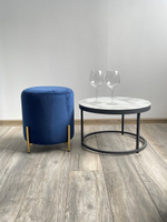 Пуф для гостиной М-City DISAUR Райс (Rice) Bluvel-86 Синий, Золотой