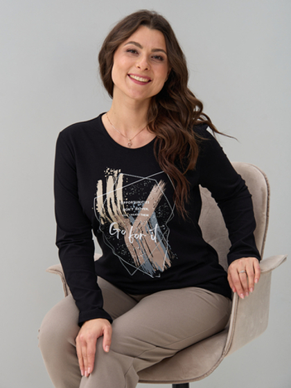 Лонгслив ЛНкл-081/черный-п