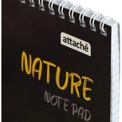 Блокнот Attache Nature Black flowers А5 60 листов чёрный в клетку на спирали