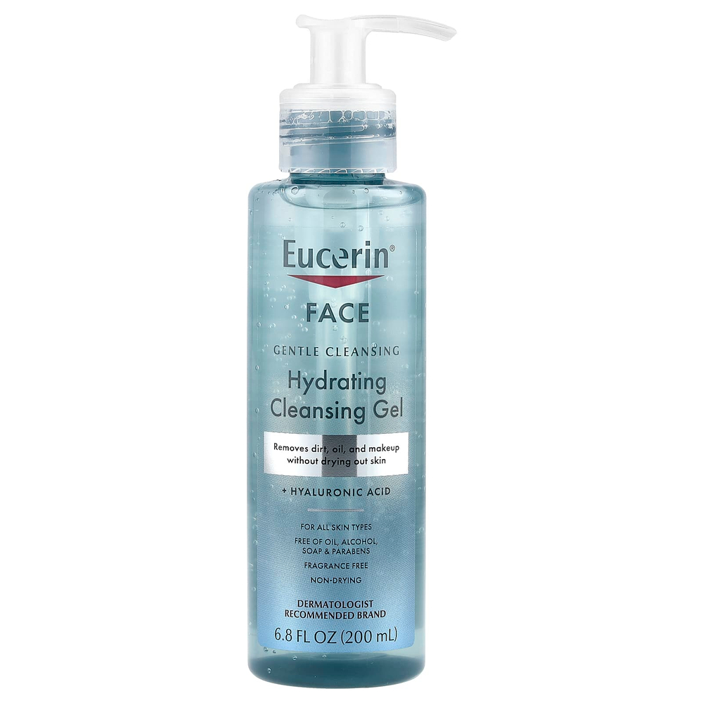 Eucerin, Face, увлажняющий очищающий гель с гиалуроновой кислотой, без отдушки, 200 мл (6,8 жидк. унции)