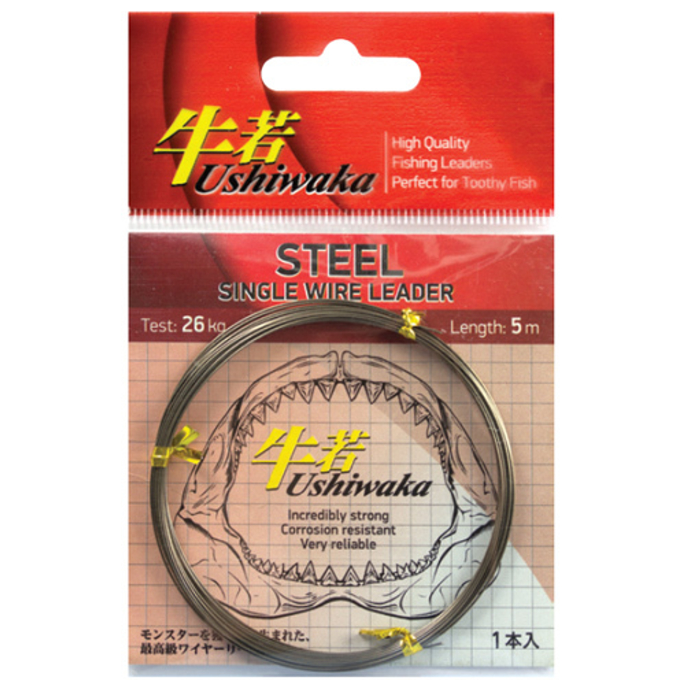 Поводочный материал Ushiwaka Steel Single Wire, 17кг 5м
