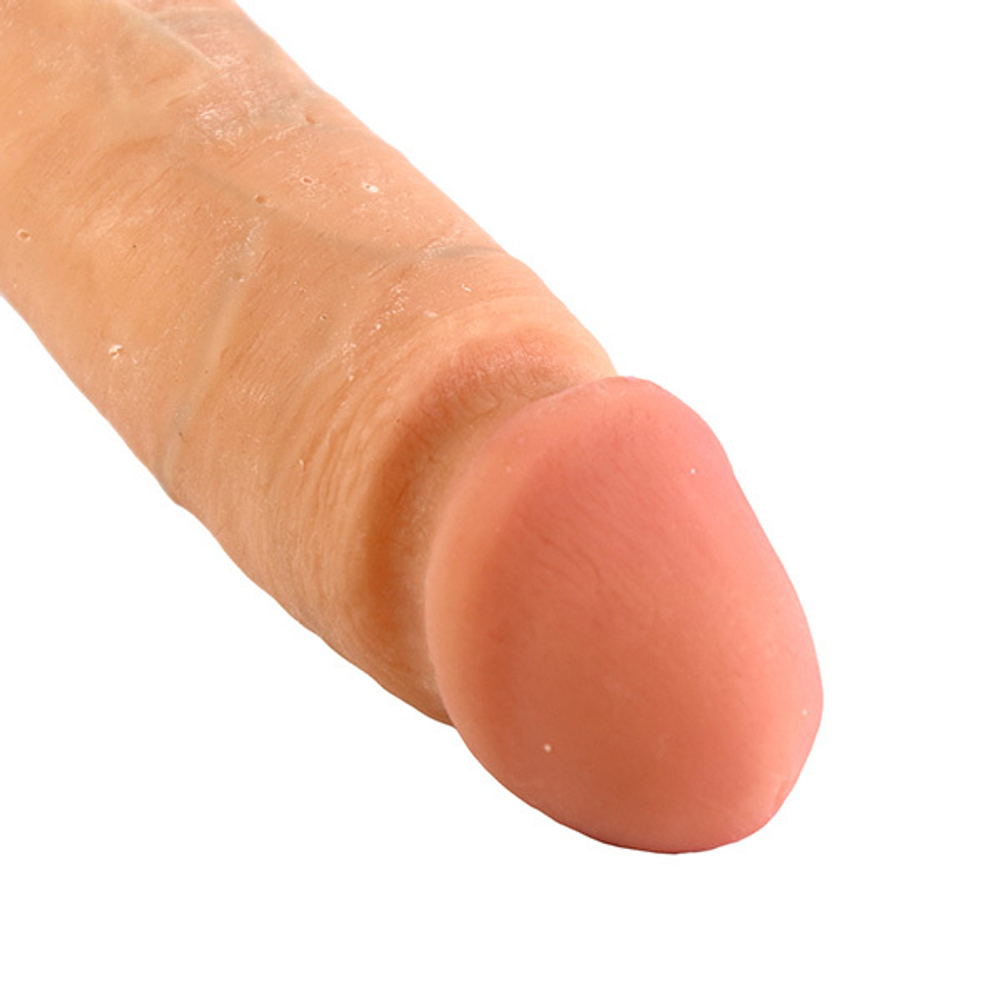 Телесный реалистичный вибратор 23,6см на присоске Doc Johnson the Realistic Cock Ultraskyn Vibrating Dildo 1160-02-BX