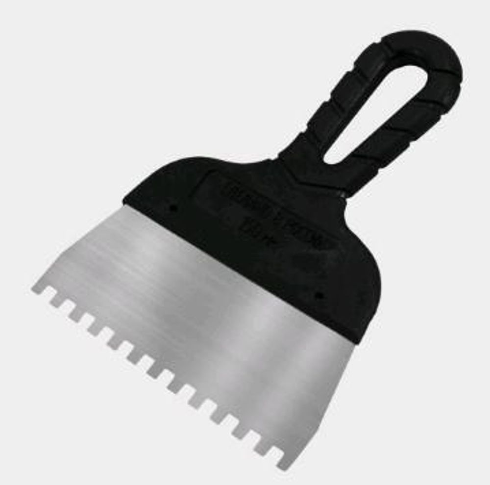 Шпатель нержав. 200мм зуб10*10  пласт.ручка   Black Edition  DEСOR/ 311-4200