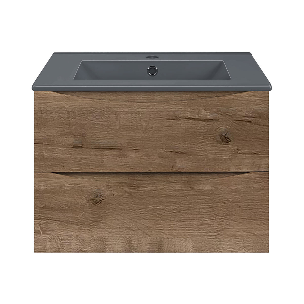 Тумба под раковину Vincea Mia 600 подвесная, 2 выкатных ящика soft close, V.Oak