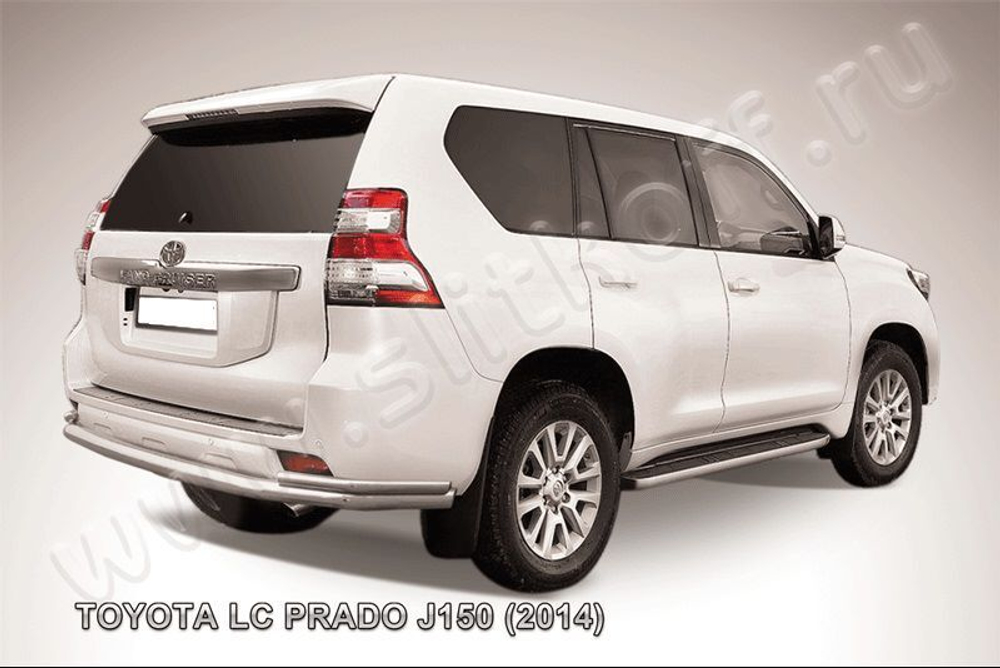 Защита заднего бампера (нержавейка) Toyota Land Cruiser Prado J150 (2013-2017) d76+d42